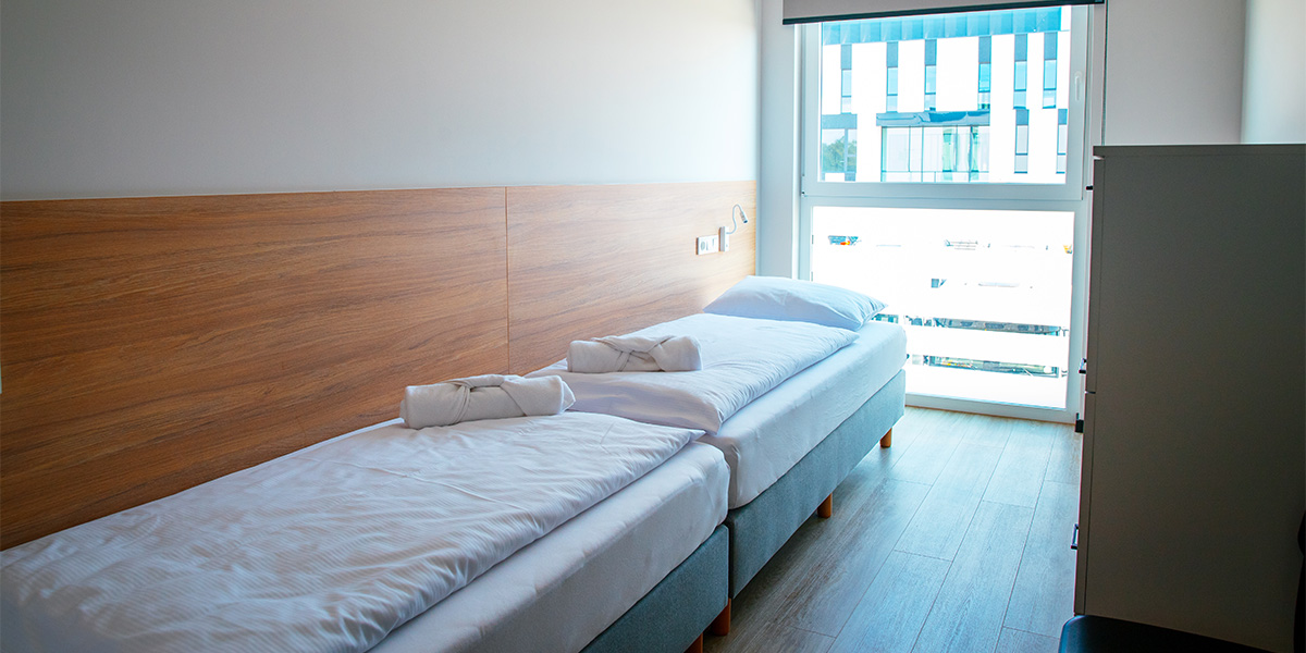 two single beds apartment poland